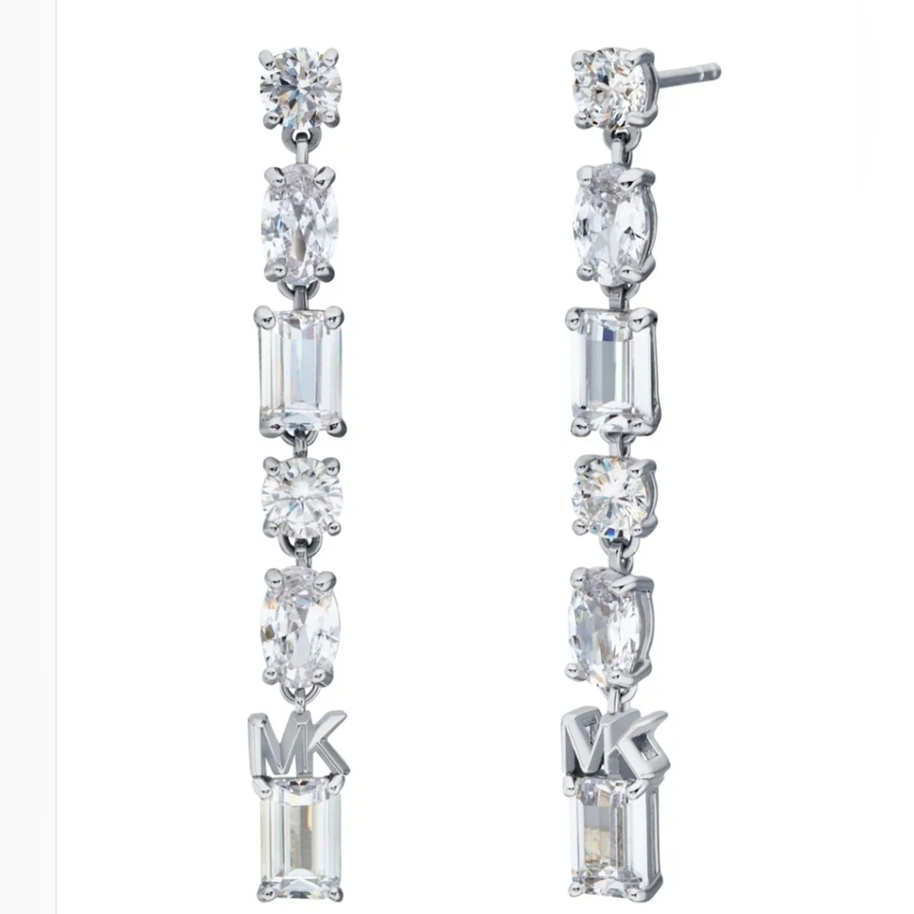 Michael Kors Premium Brilliance Sterling Silver Mixed Stone Drop Earrings